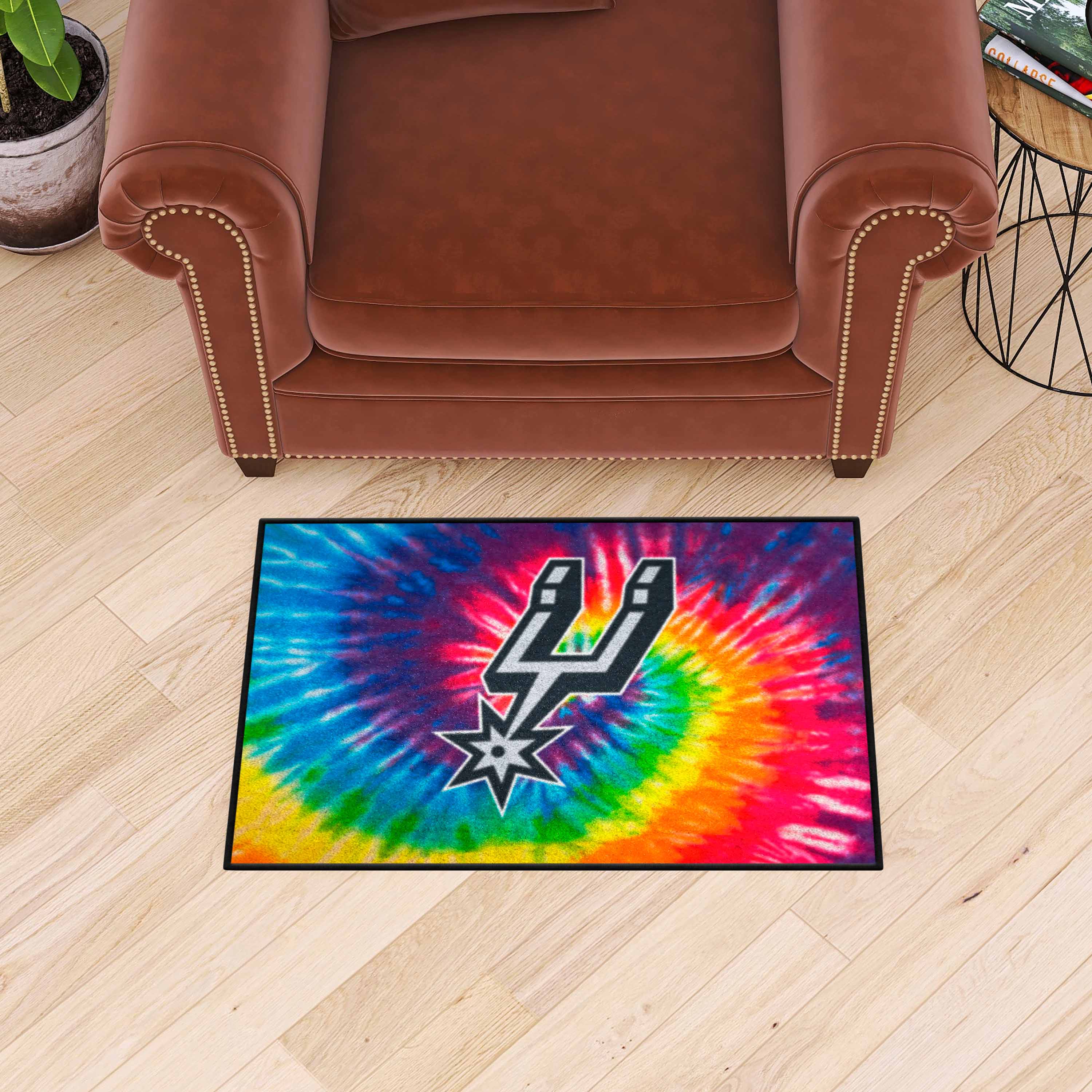 San Antonio Spurs Tie Dye Starter Mat Accent Rug - 19in. x 30in.