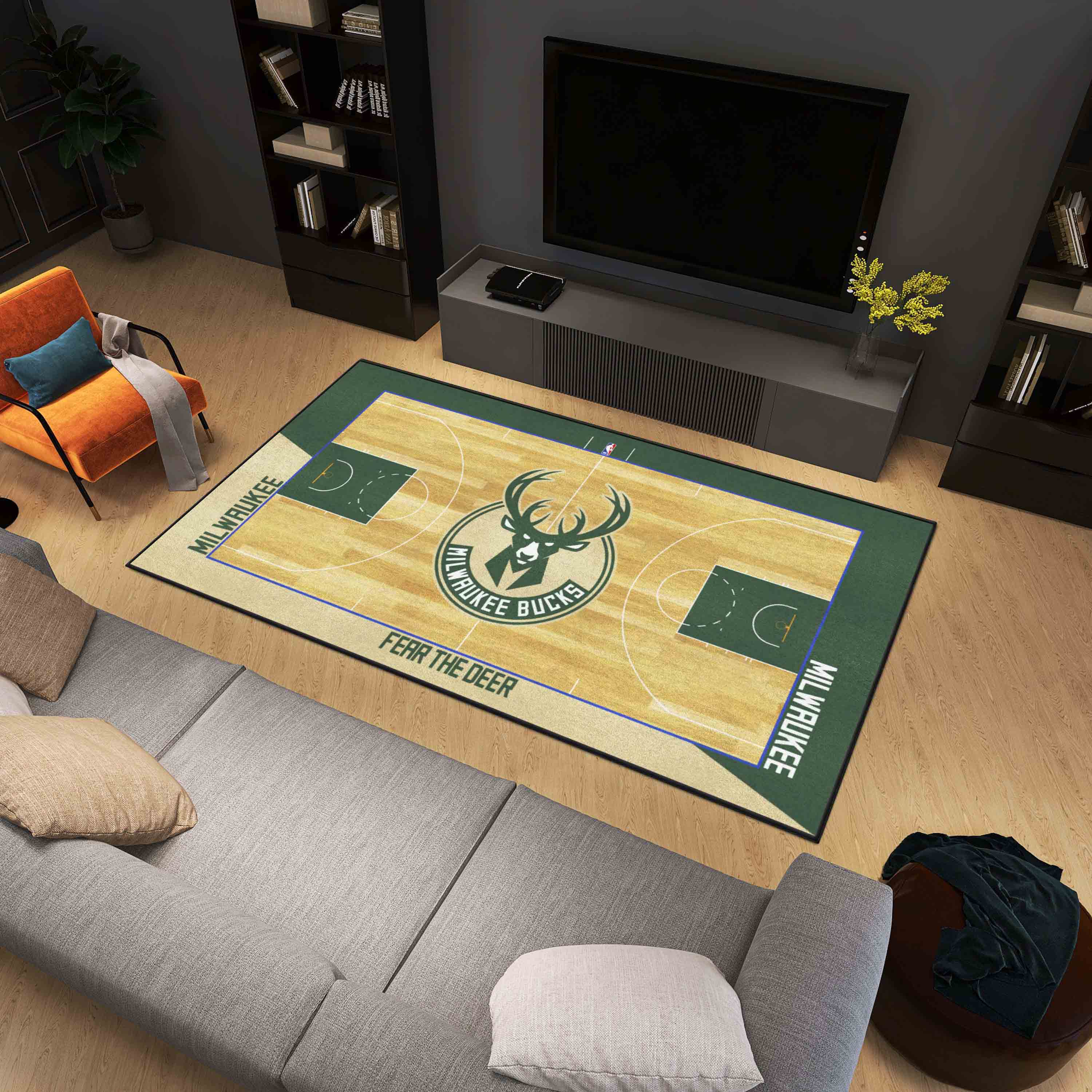 Milwaukee Bucks 6 ft. x 10 ft. Plush Area Rug