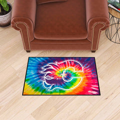 Calgary Flames Tie Dye Starter Mat Accent Rug - 19in. x 30in. - Calgary Flames