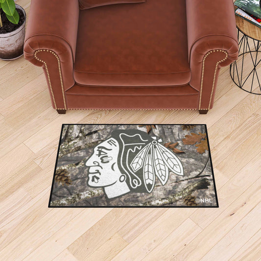 Chicago Blackhawks Camo Starter Mat Accent Rug - 19in. x 30in. - Chicago Blackhawks