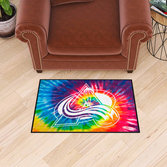 Colorado Avalanche Tie Dye Starter Mat Accent Rug - 19in. x 30in. - Colorado Avalanche