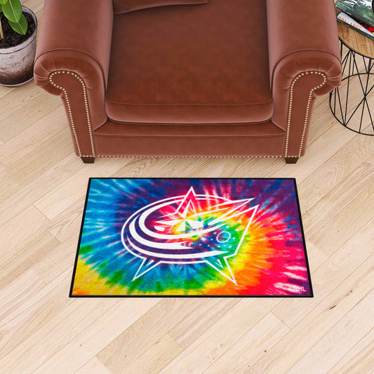 Columbus Blue Jackets Tie Dye Starter Mat Accent Rug - 19in. x 30in.