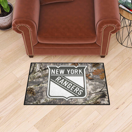 New York Rangers Camo Starter Mat Accent Rug - 19in. x 30in. - New York Rangers