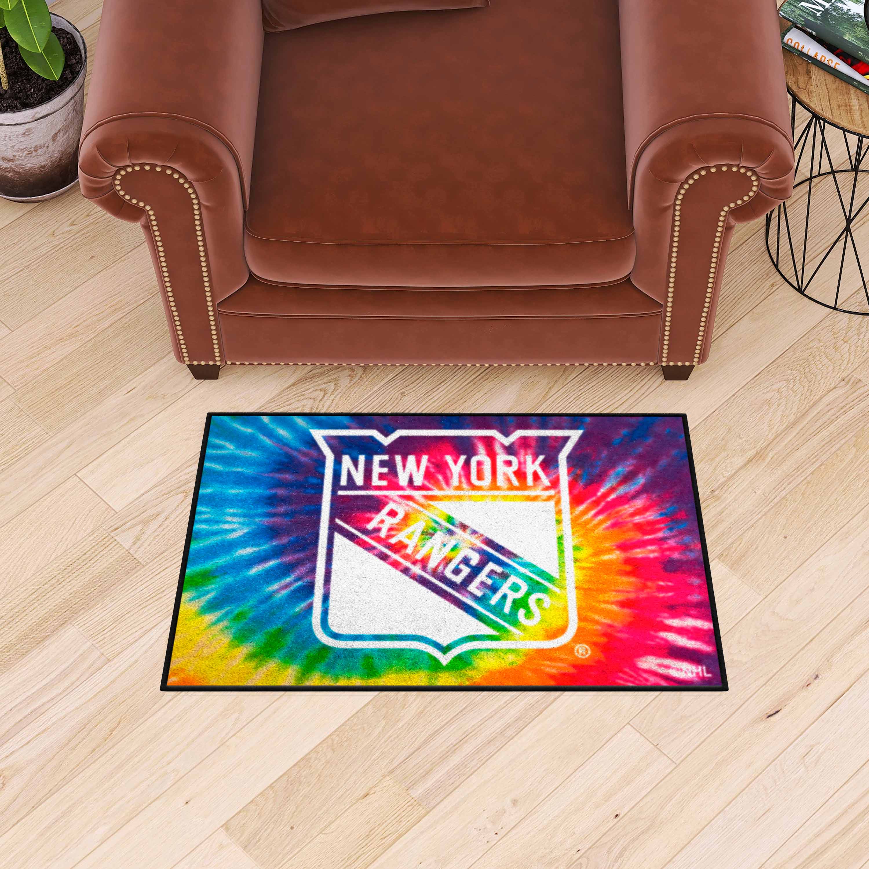 New York Rangers Tie Dye Starter Mat Accent Rug - 19in. x 30in. - New York Rangers