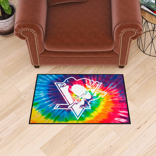 Pittsburgh Penguins Tie Dye Starter Mat Accent Rug - 19in. x 30in.