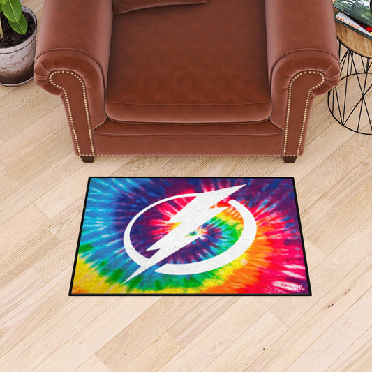 Tampa Bay Lightning Tie Dye Starter Mat Accent Rug - 19in. x 30in.