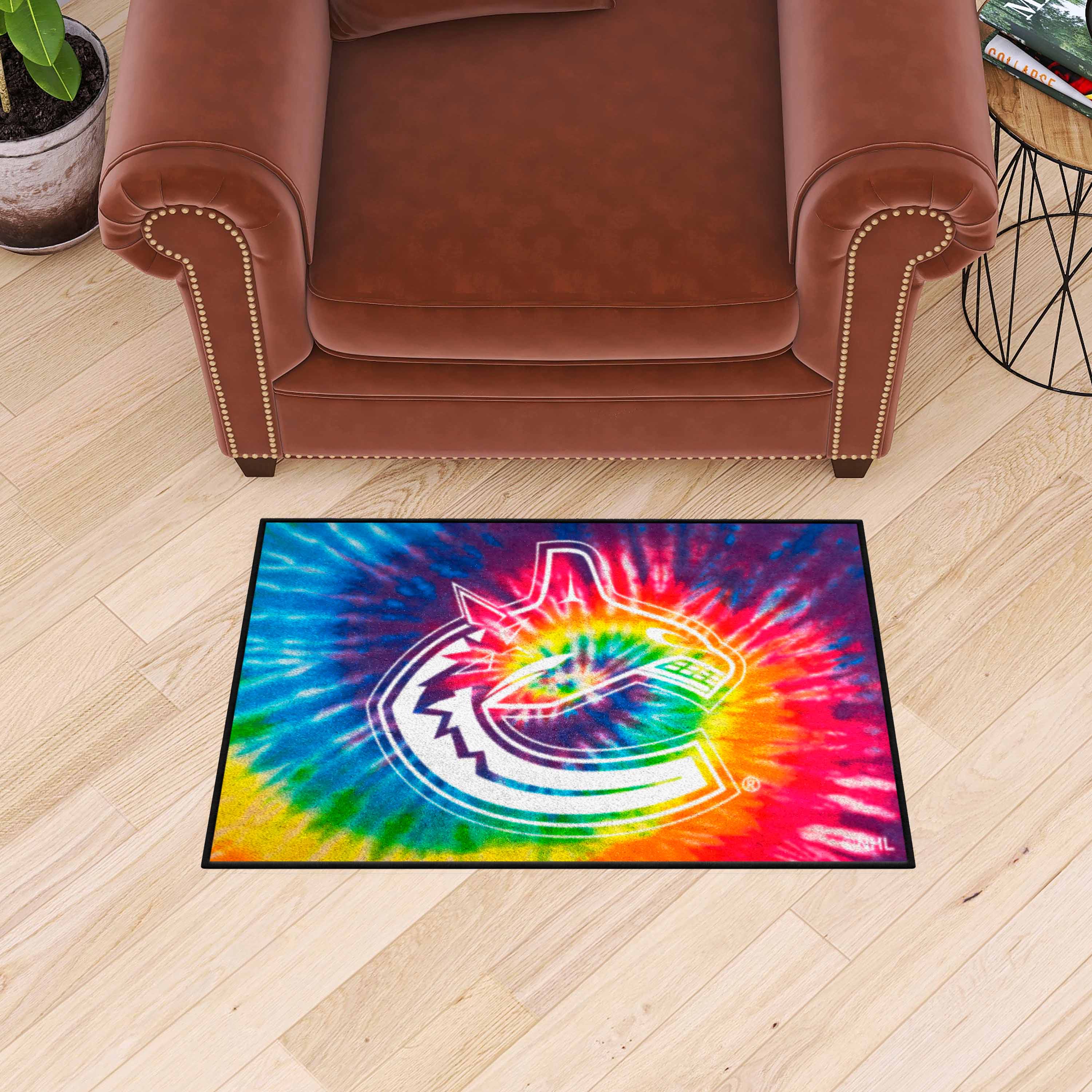 Vancouver Canucks Tie Dye Starter Mat Accent Rug - 19in. x 30in.