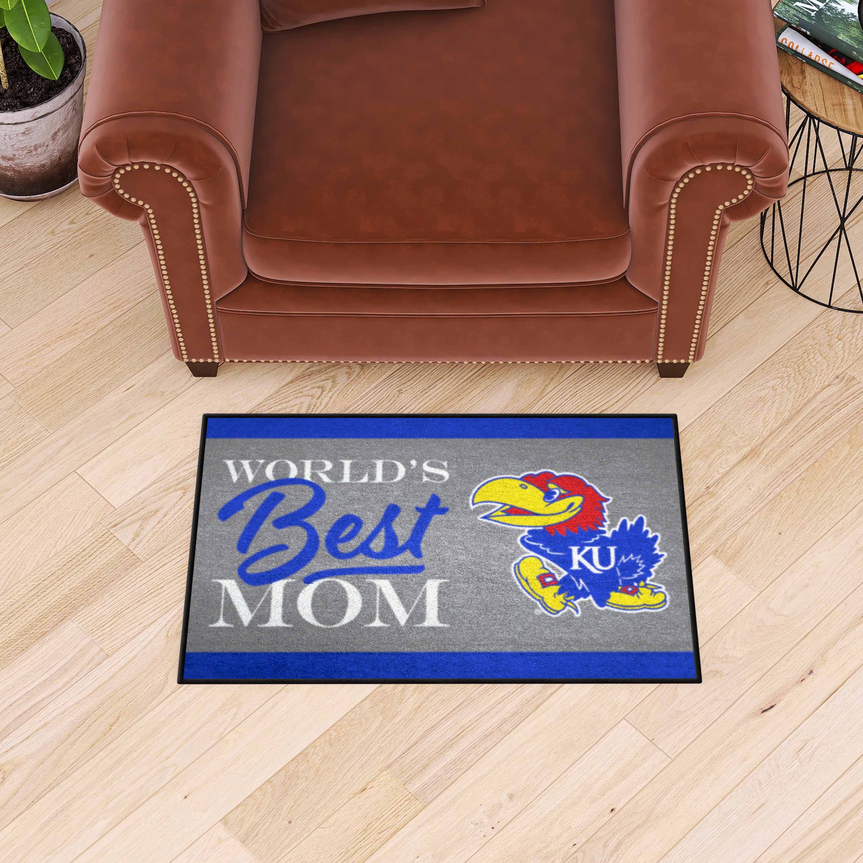 Kansas Jayhawks World's Best Mom Starter Mat Accent Rug - 19in. x 30in.