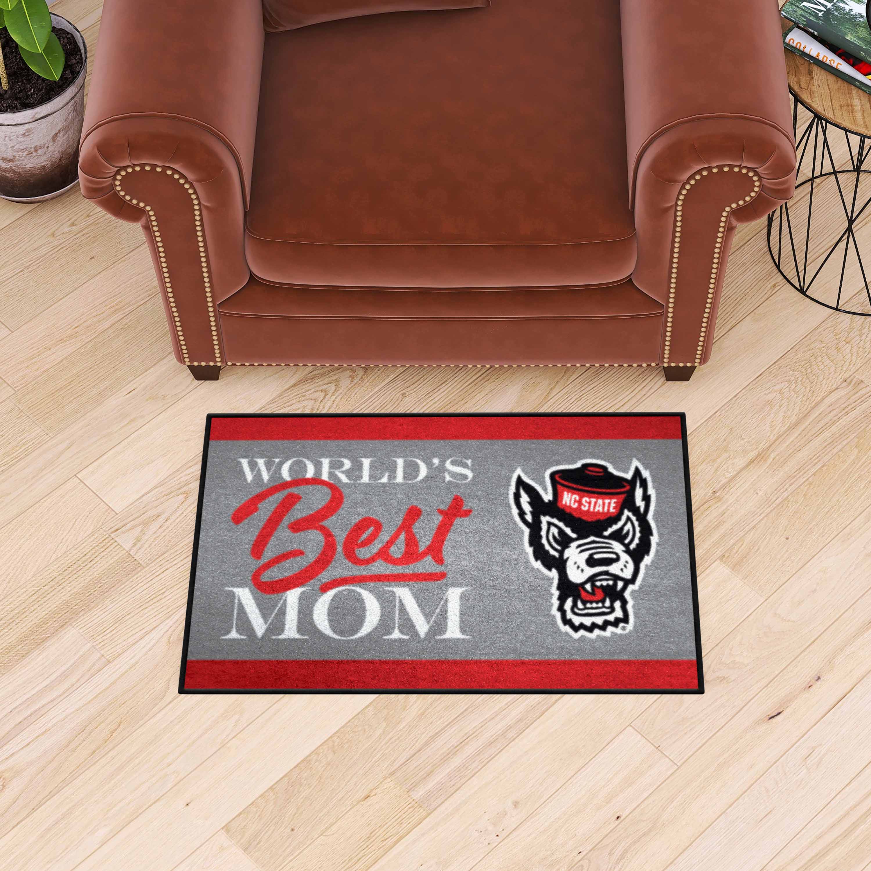 NC State Wolfpack World's Best Mom Starter Mat Accent Rug - 19in. x 30in. - NC State