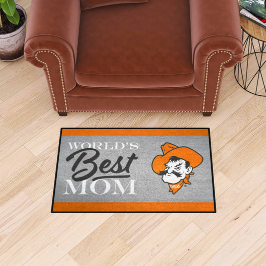 Oklahoma State Cowboys World's Best Mom Starter Mat Accent Rug - 19in. x 30in. - Oklahoma State