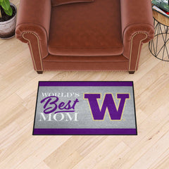 Washington Huskies World's Best Mom Starter Mat Accent Rug - 19in. x 30in.