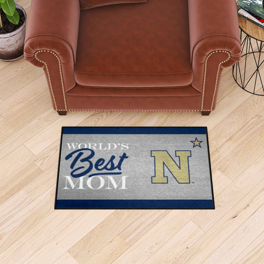 Naval Academy Midshipmen World's Best Mom Starter Mat Accent Rug - 19in. x 30in.