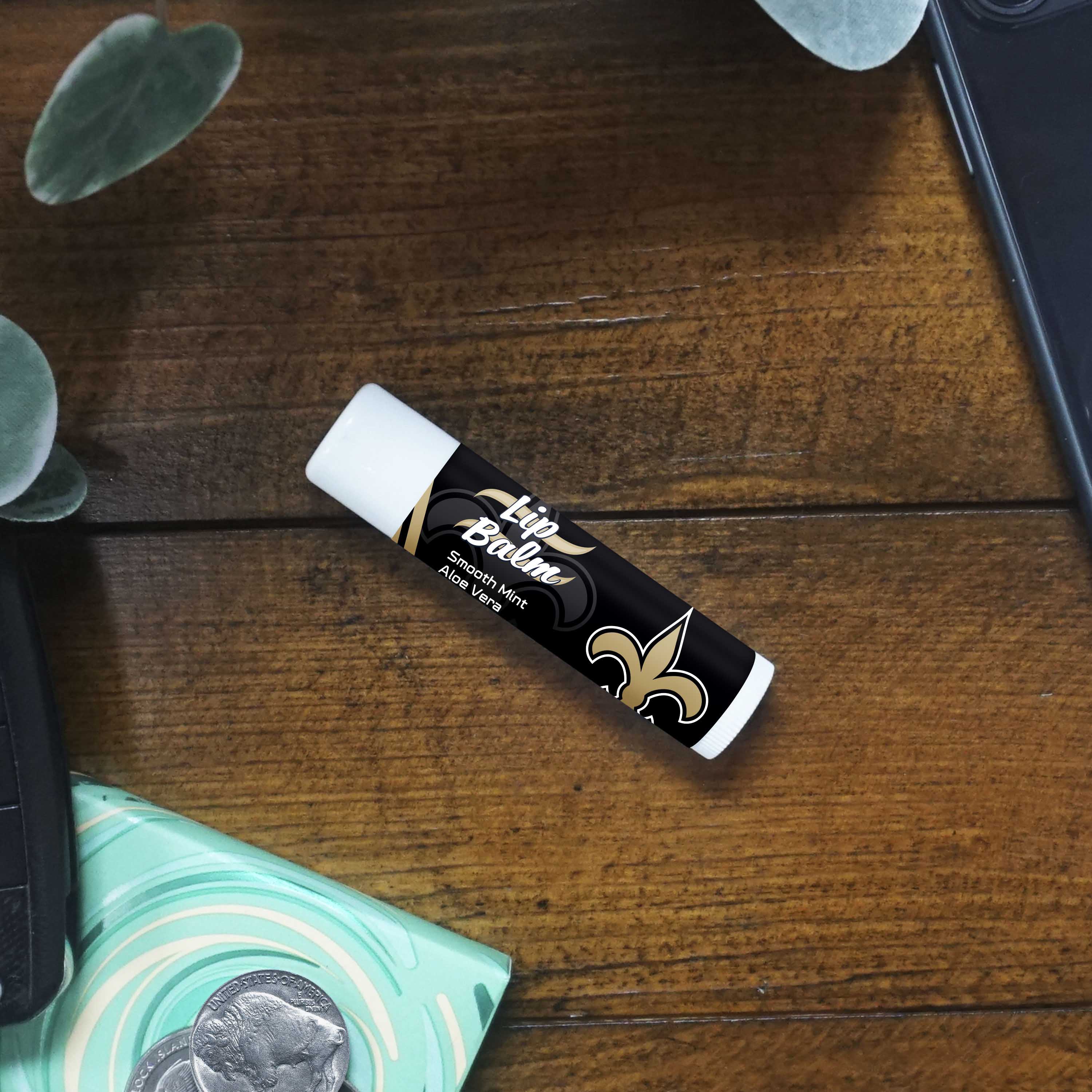 New Orleans Saints Smooth Mint SPF 15 Lip Balm - New Orleans Saints