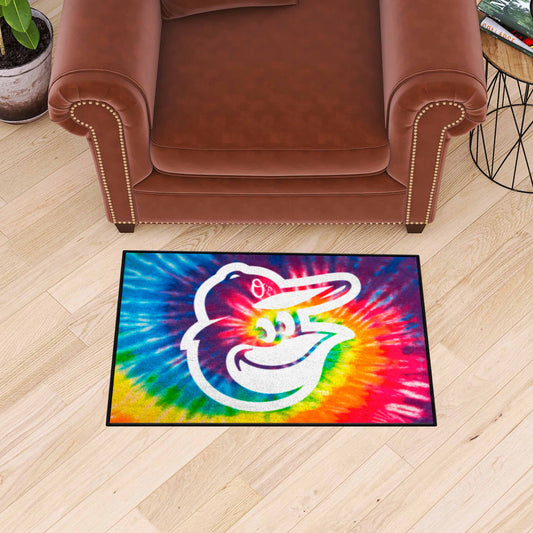 Baltimore Orioles Tie Dye Starter Mat Accent Rug - 19in. x 30in. - Baltimore Orioles