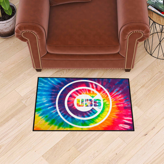 Chicago Cubs Tie Dye Starter Mat Accent Rug - 19in. x 30in. - Chicago Cubs