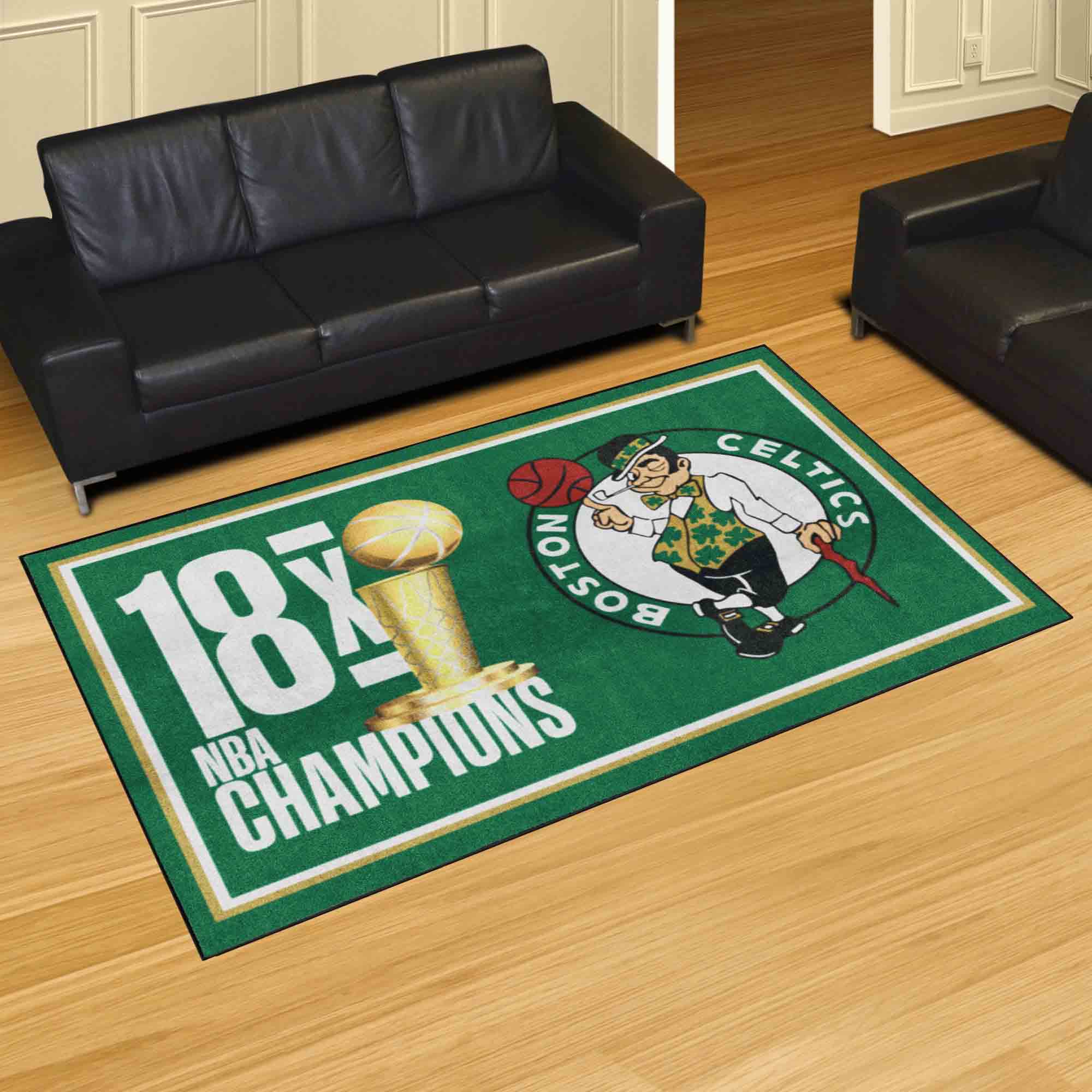 Boston Celtics Dynasty 5ft. x 8ft. Plush Area Rug - Boston Celtics