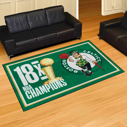 Boston Celtics Dynasty 5ft. x 8ft. Plush Area Rug - Boston Celtics