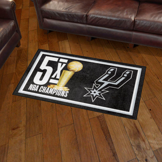 San Antonio Spurs Dynasty 3ft. x 5ft. Plush Area Rug