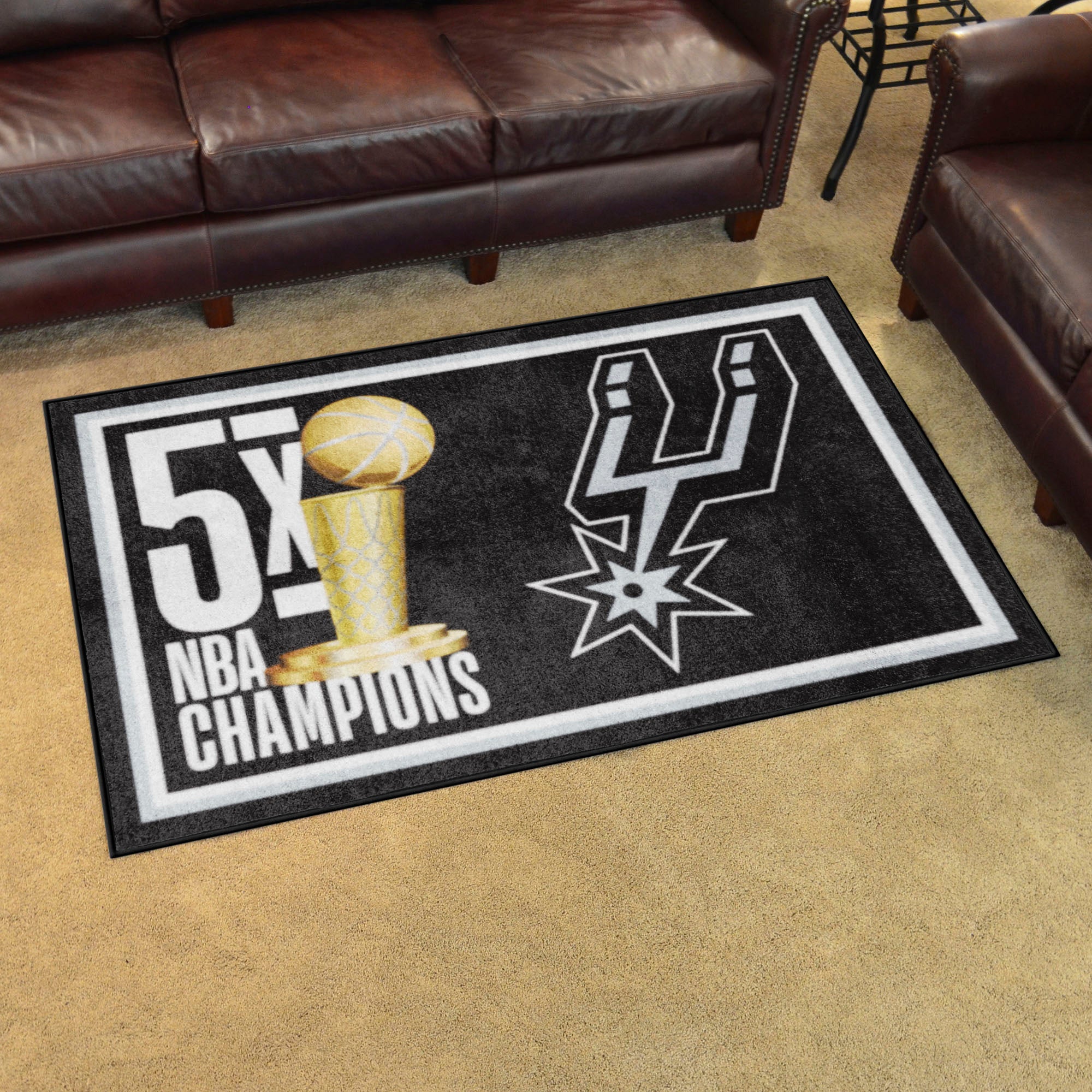 San Antonio Spurs Dynasty 4ft. x 6ft. Plush Area Rug