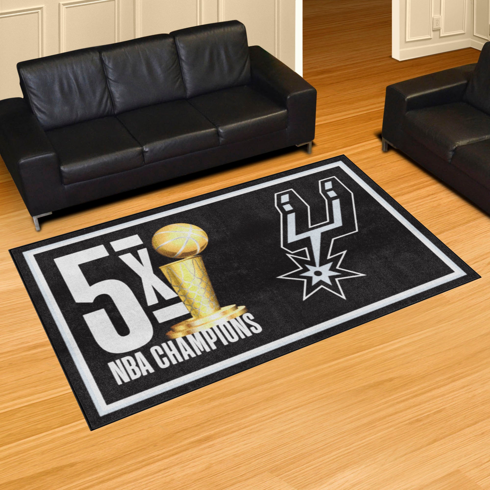 San Antonio Spurs Dynasty 5ft. x 8ft. Plush Area Rug