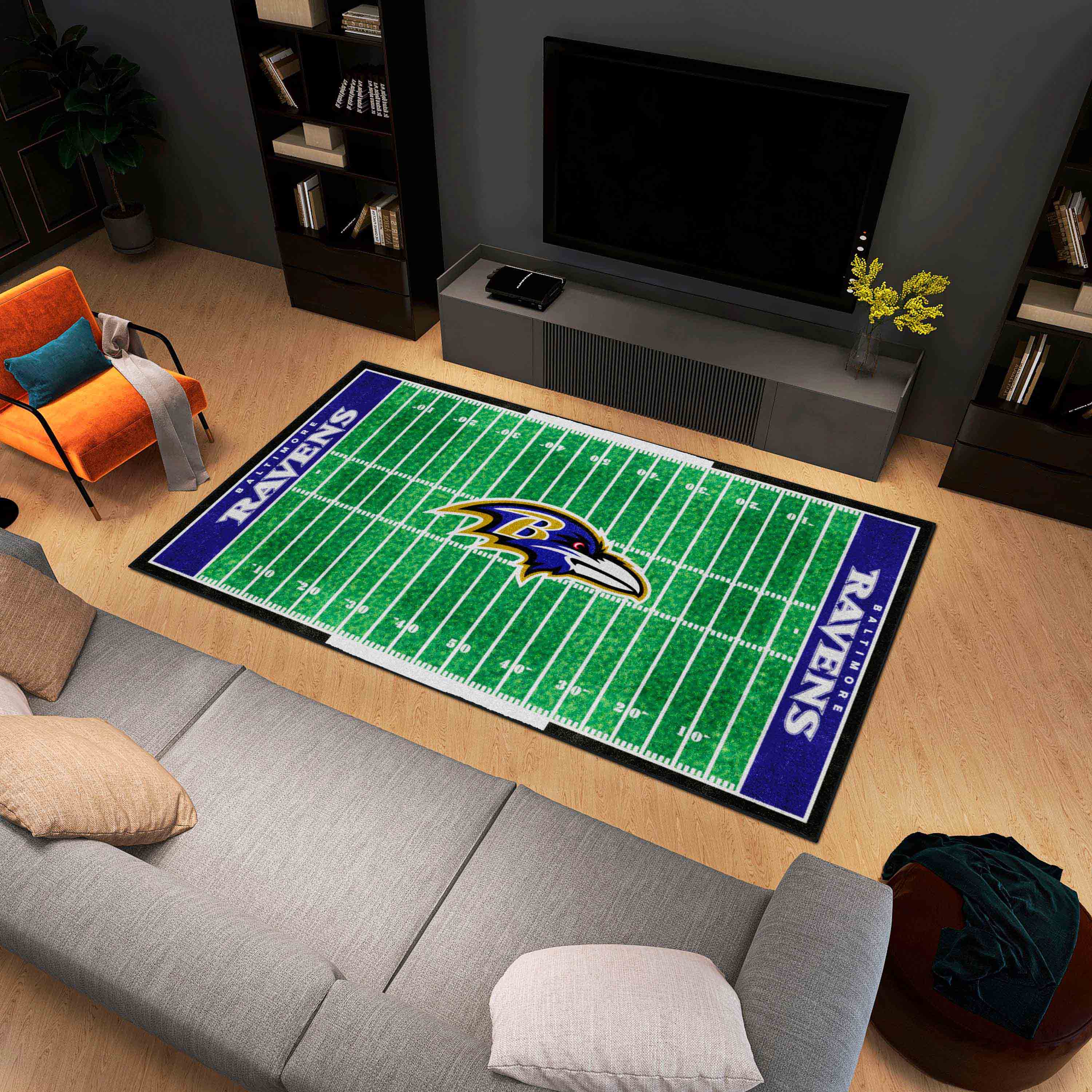 Baltimore Ravens 6 ft. x 10 ft. Plush Area Rug - Baltimore Ravens