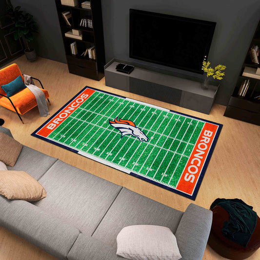 Denver Broncos 6 ft. x 10 ft. Plush Area Rug