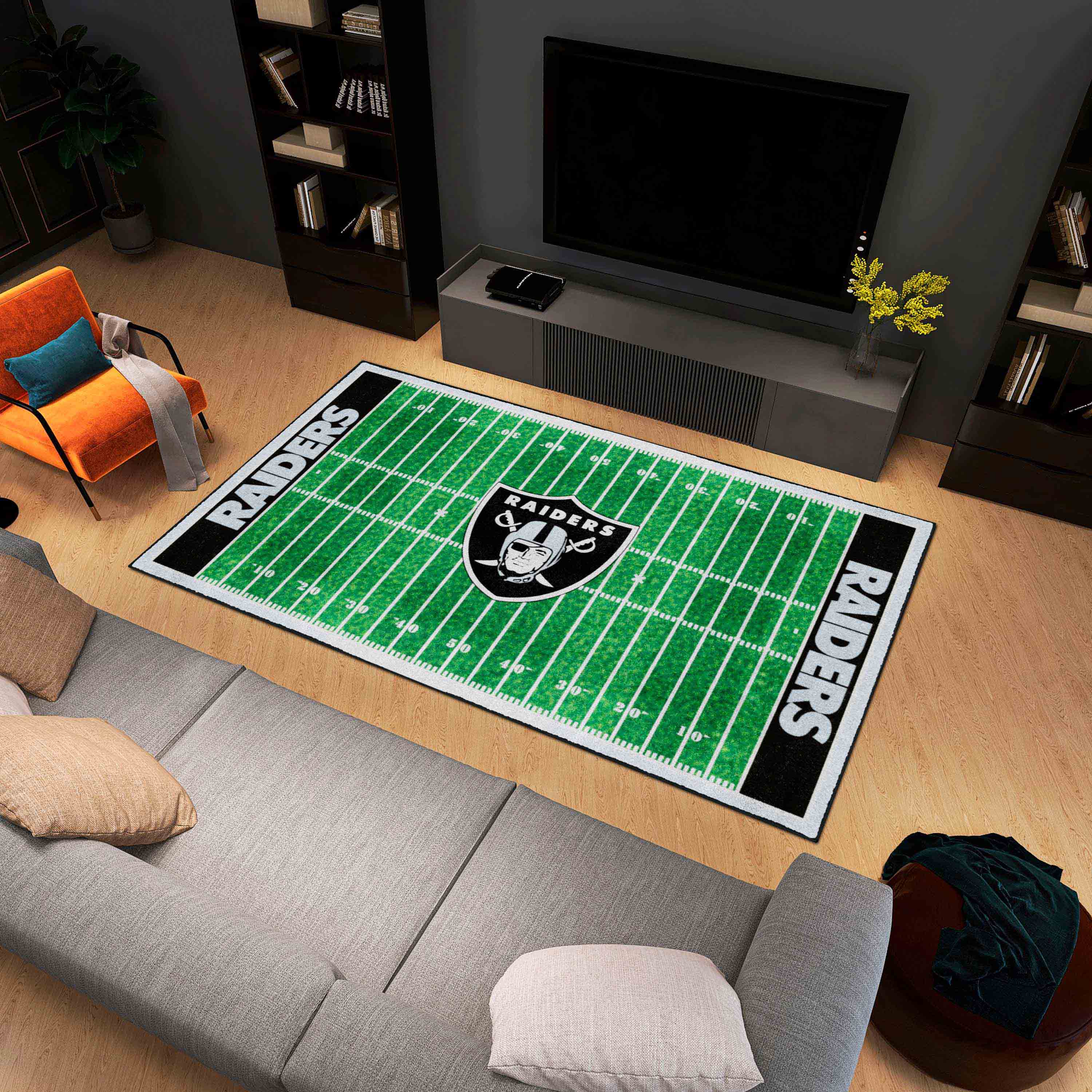 Las Vegas Raiders 6 ft. x 10 ft. Plush Area Rug