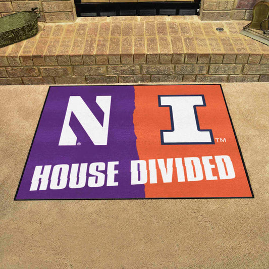 House Divided - Northwestern / Illinois House Divided House Divided Rug - 34 in. x 42.5 in. - House Divided - Northwestern / Illinois