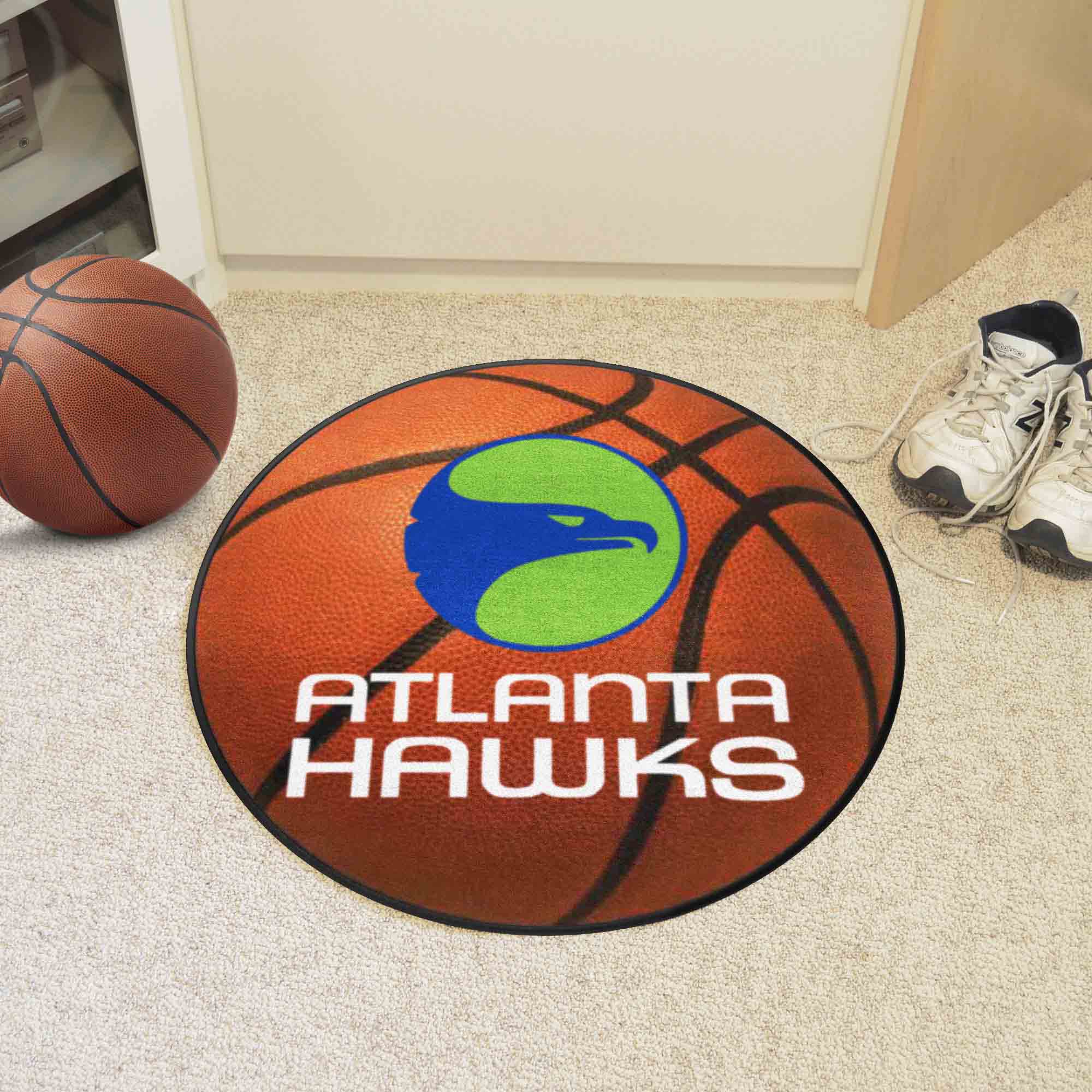 NBA Retro Atlanta Hawks Basketball Rug - 27in. Diameter - Atlanta Hawks