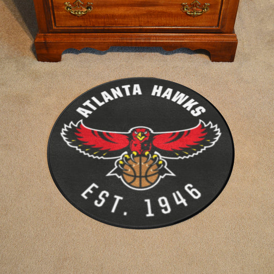 NBA Retro Atlanta Hawks Roundel Rug - 27in. Diameter