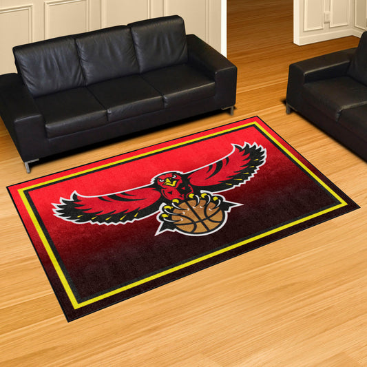 NBA Retro Atlanta Hawks 5ft. x 8 ft. Plush Area Rug