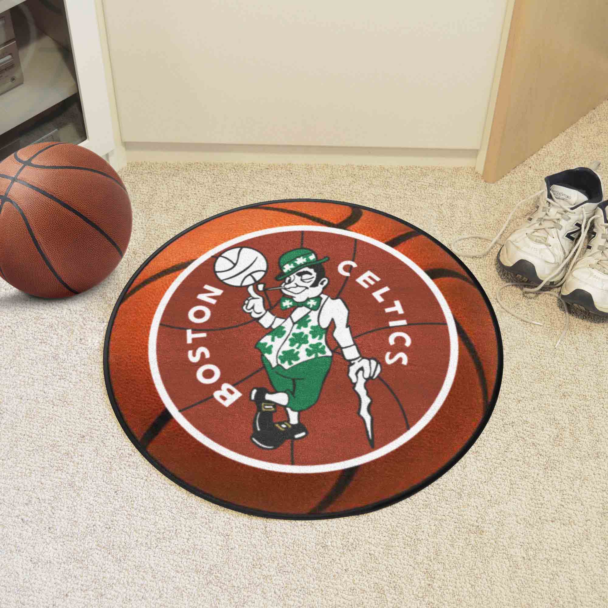 NBA Retro Boston Celtics Basketball Rug - 27in. Diameter - Boston Celtics