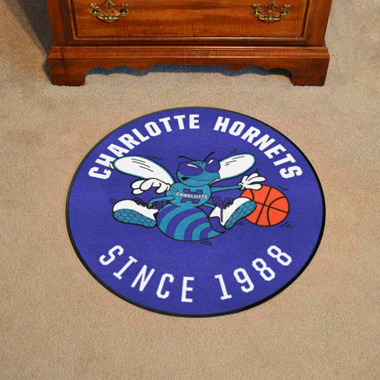 NBA Retro Charlotte Hornets Roundel Rug - 27in. Diameter - Charlotte Hornets