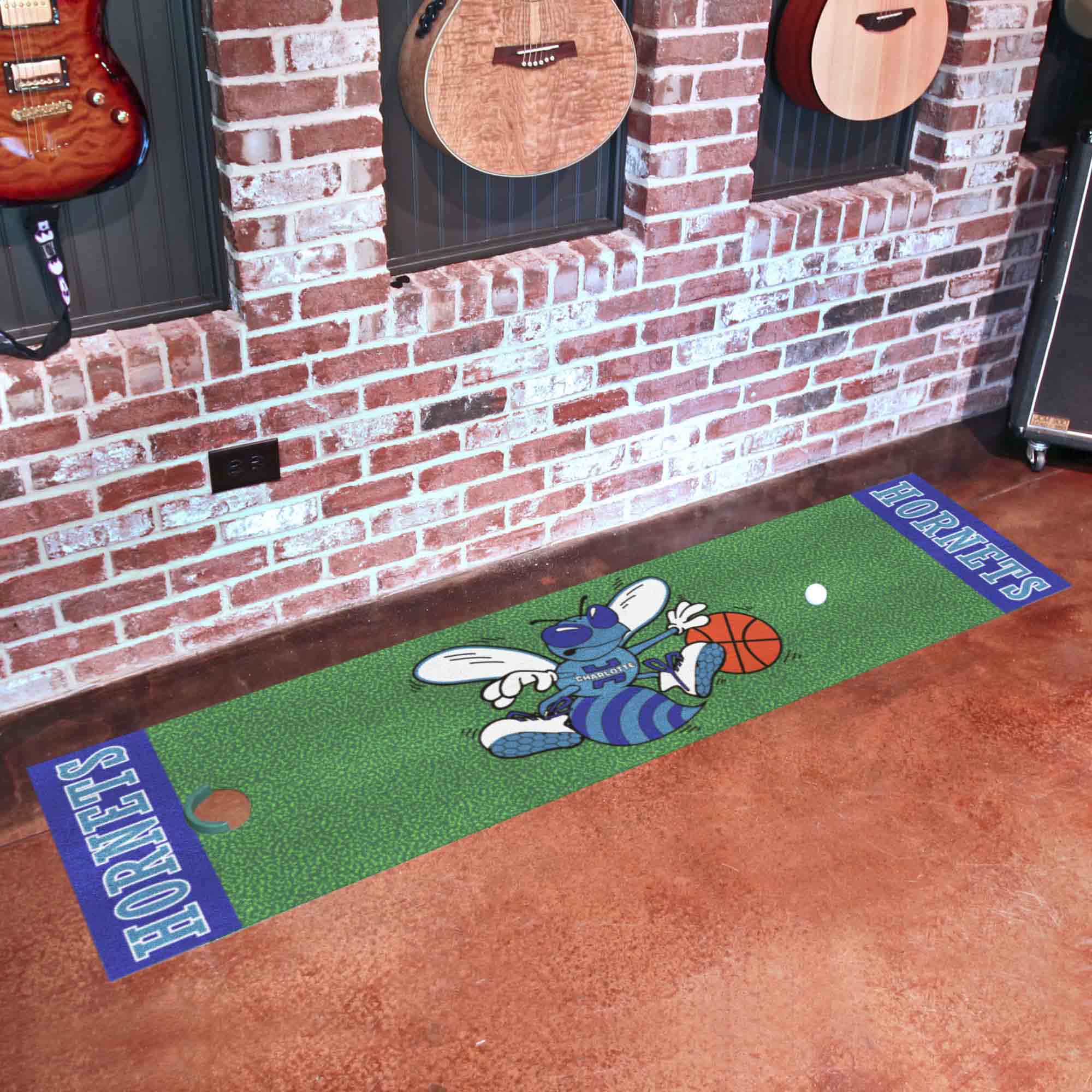 NBA Retro Charlotte Hornets Putting Green Mat - 1.5ft. x 6ft. - Charlotte Hornets