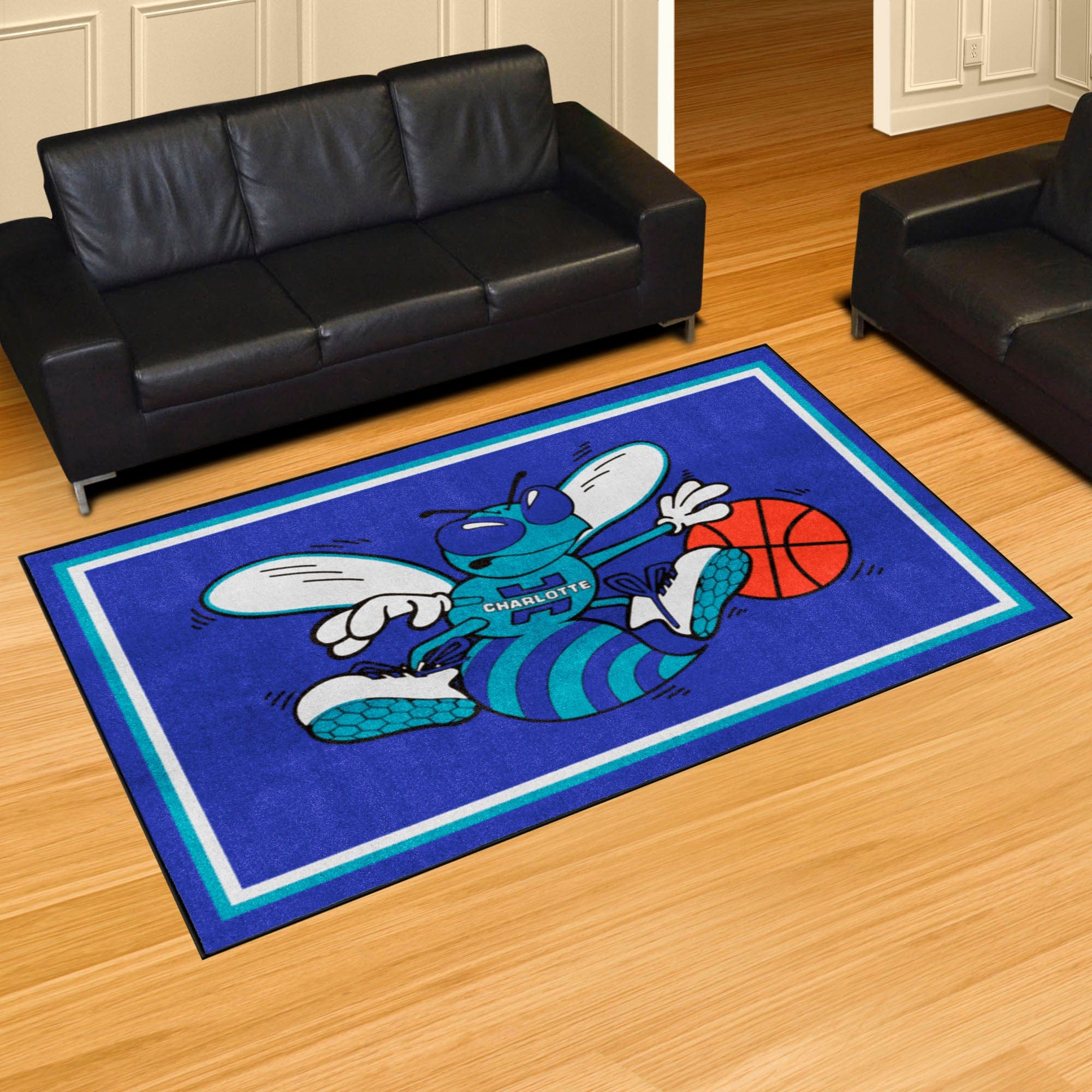 NBA Retro Charlotte Hornets 5ft. x 8 ft. Plush Area Rug - Charlotte Hornets