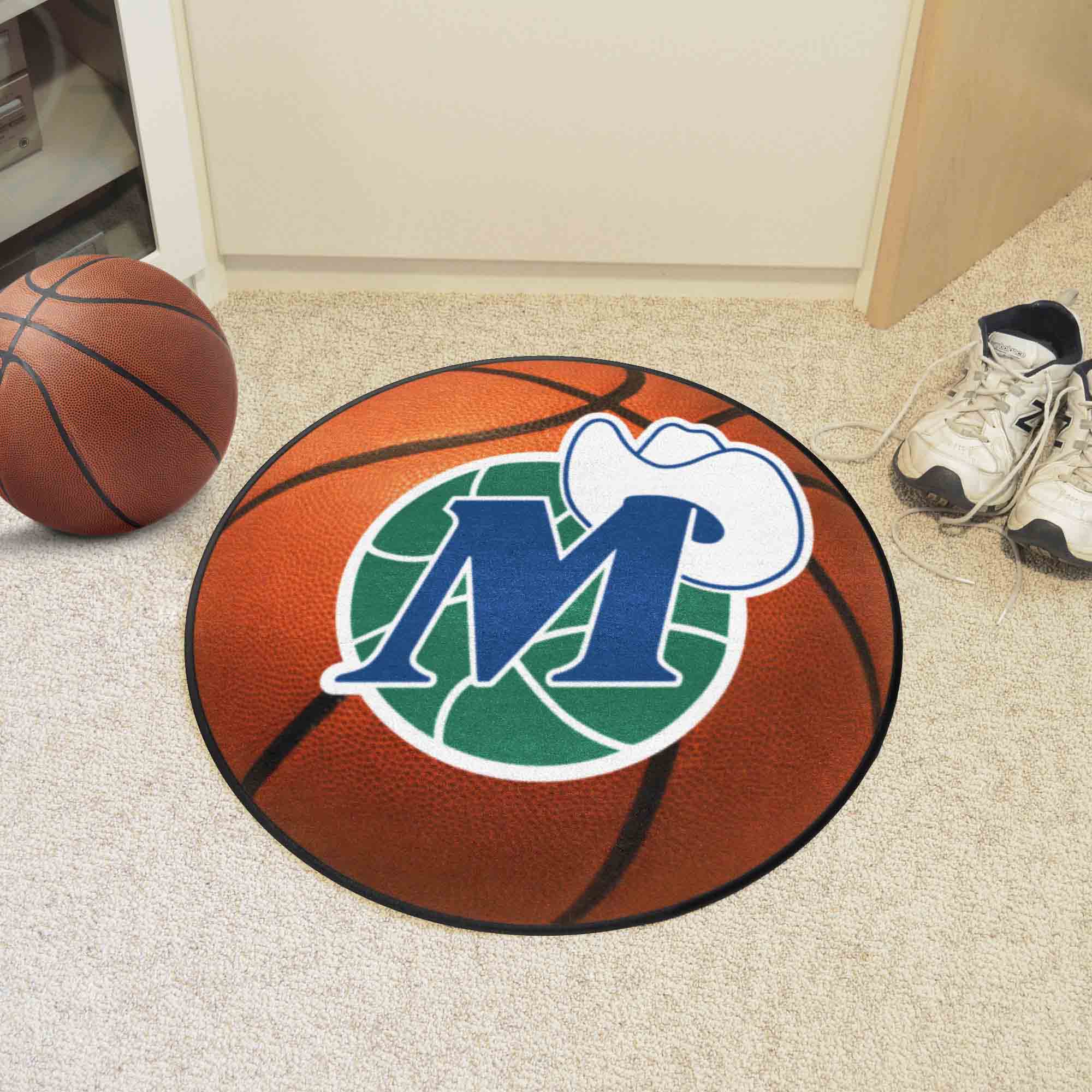 NBA Retro Dallas Mavericks Basketball Rug - 27in. Diameter - Dallas Mavericks