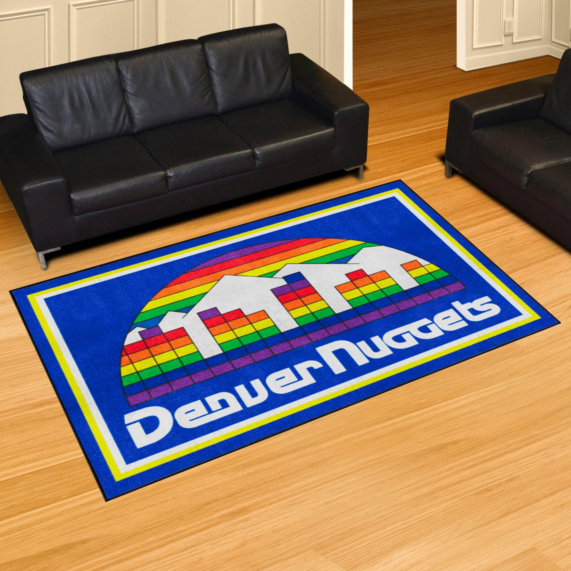 NBA Retro Denver Nuggets 5ft. x 8 ft. Plush Area Rug - Denver Nuggets