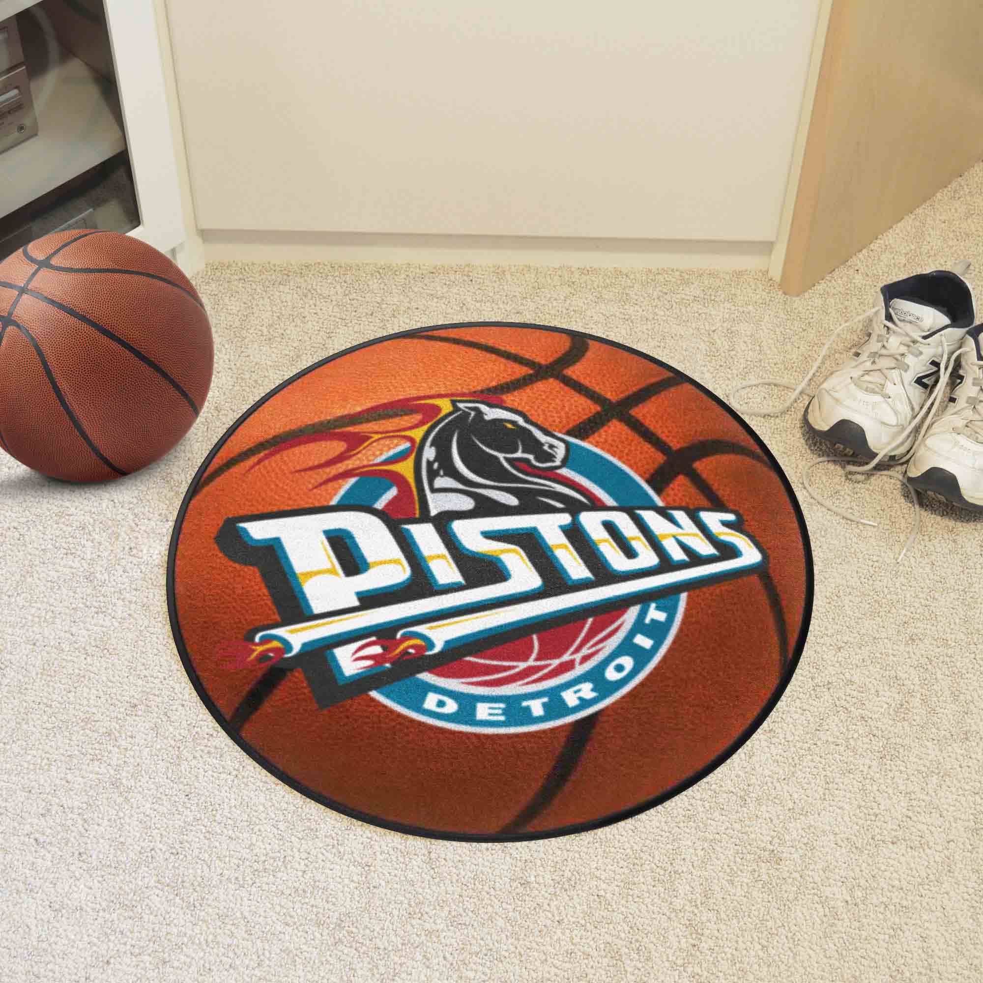 NBA Retro Detroit Pistons Basketball Rug - 27in. Diameter - Detroit Pistons