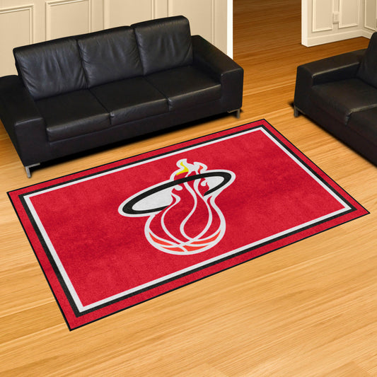 NBA Retro Miami Heat 5ft. x 8 ft. Plush Area Rug