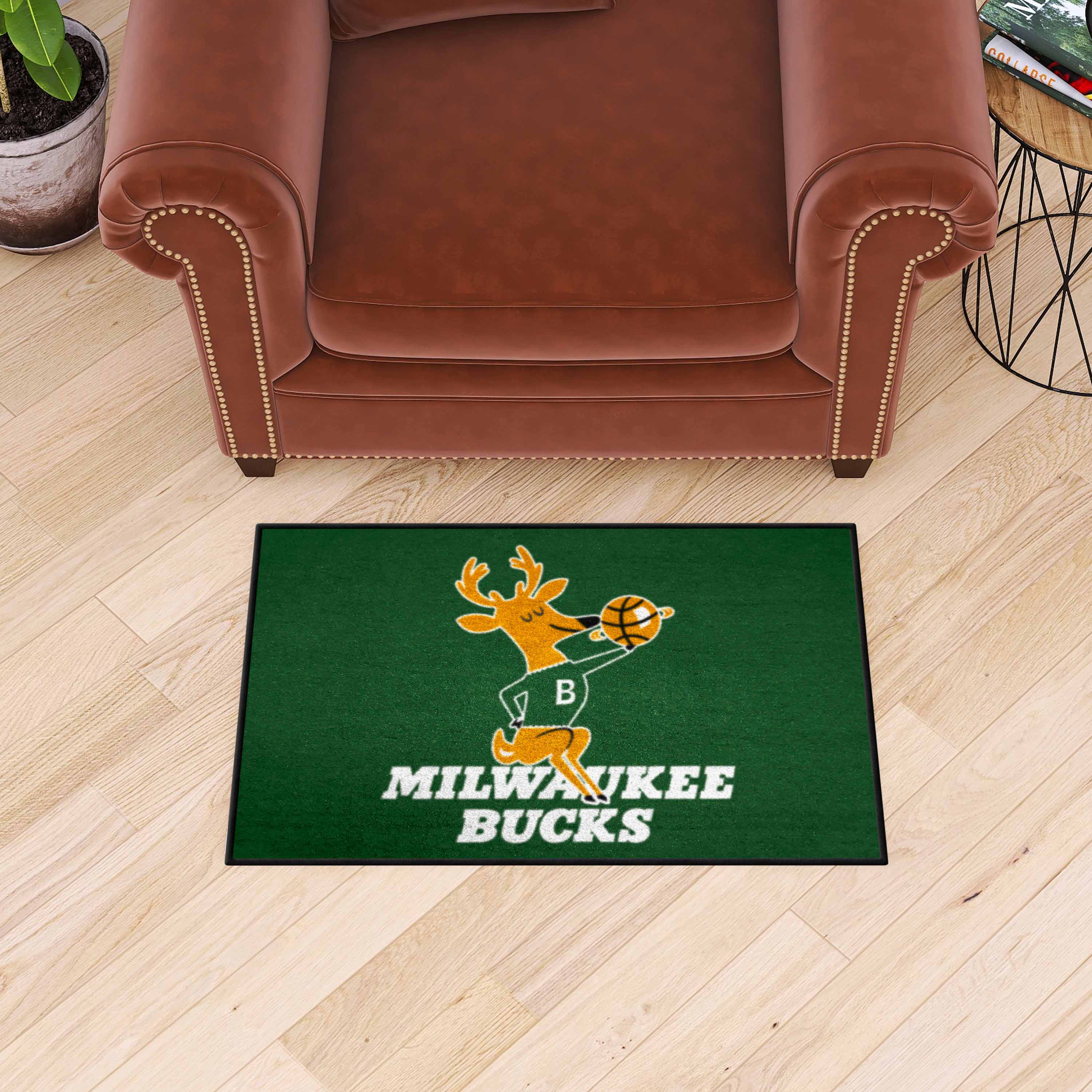 NBA Retro Milwaukee Bucks Starter Mat Accent Rug - 19in. x 30in.