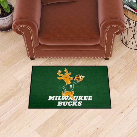 NBA Retro Milwaukee Bucks Starter Mat Accent Rug - 19in. x 30in.