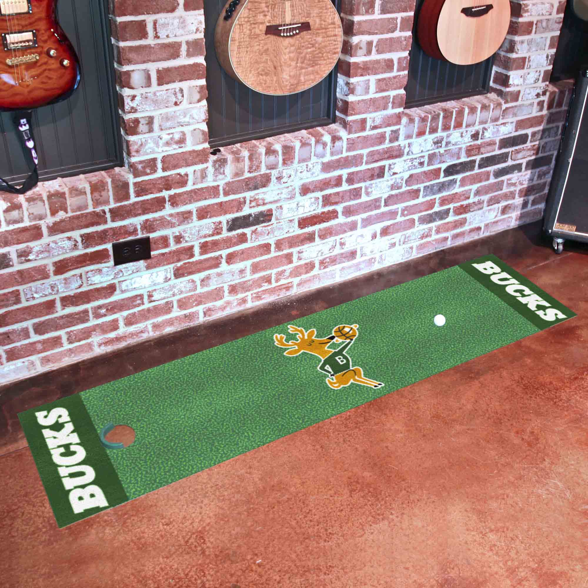 NBA Retro Milwaukee Bucks Putting Green Mat - 1.5ft. x 6ft.