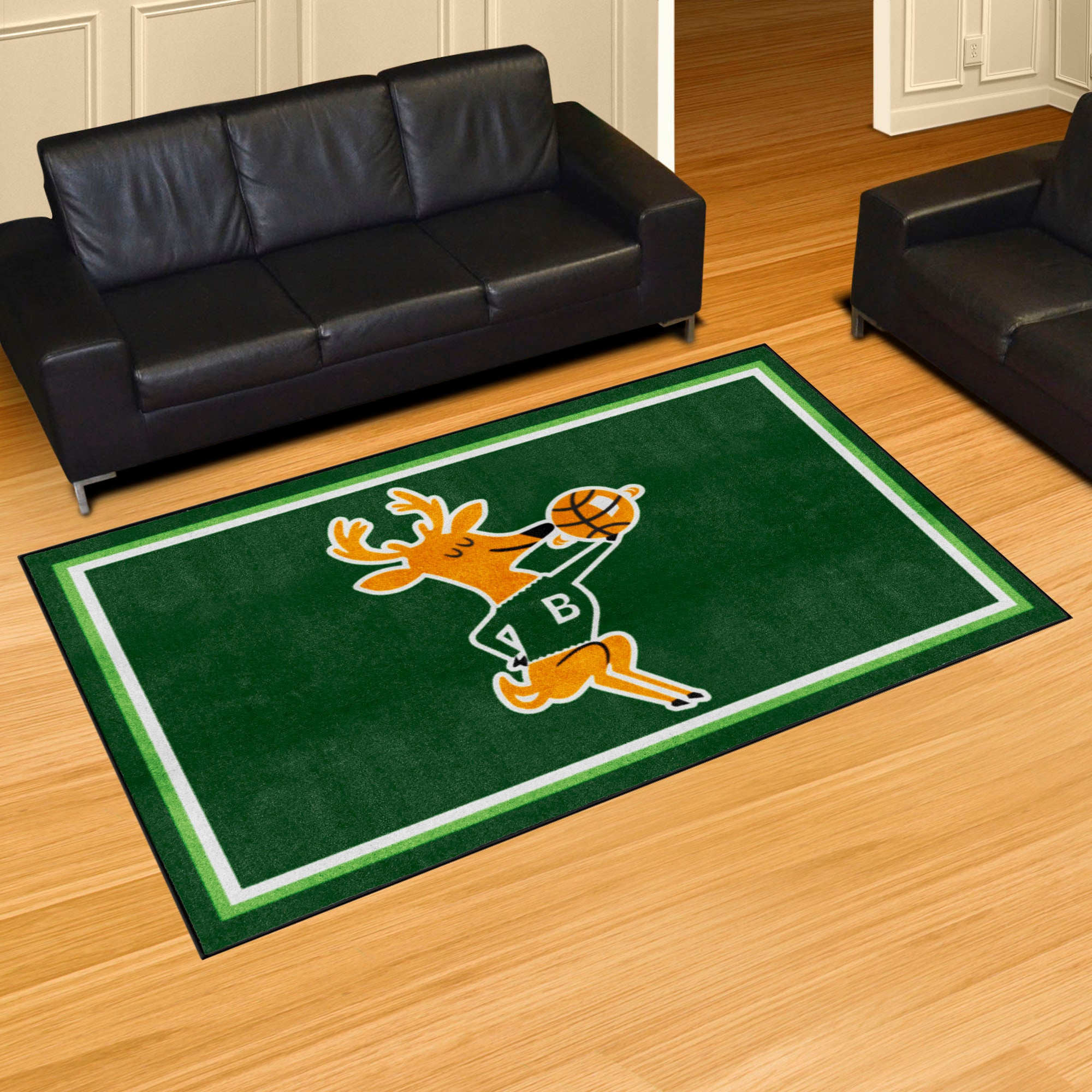 NBA Retro Milwaukee Bucks 5ft. x 8 ft. Plush Area Rug