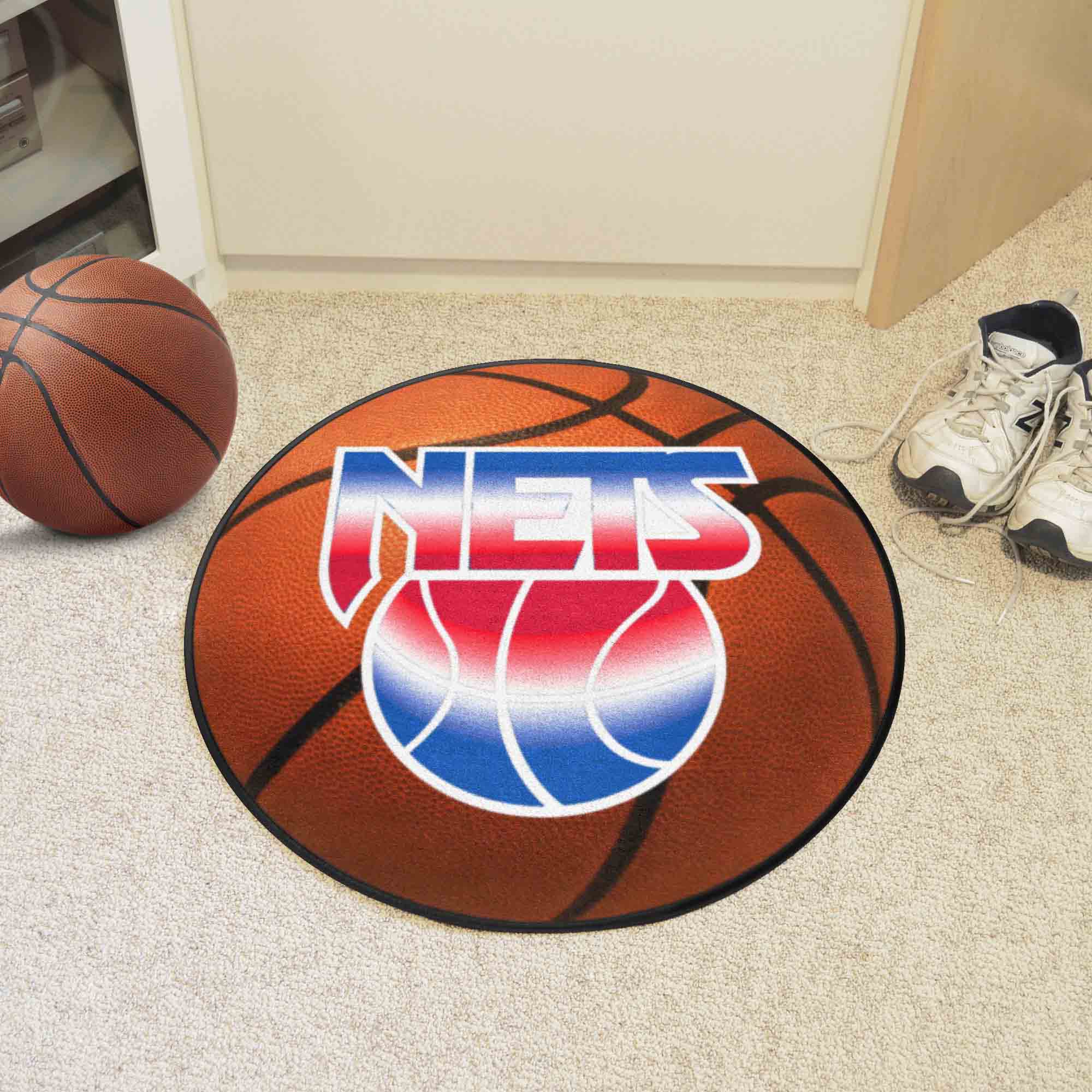 NBA Retro New Jersey Nets Basketball Rug - 27in. Diameter