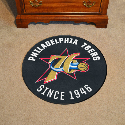 NBA Retro Philadelphia 76ers Roundel Rug - 27in. Diameter