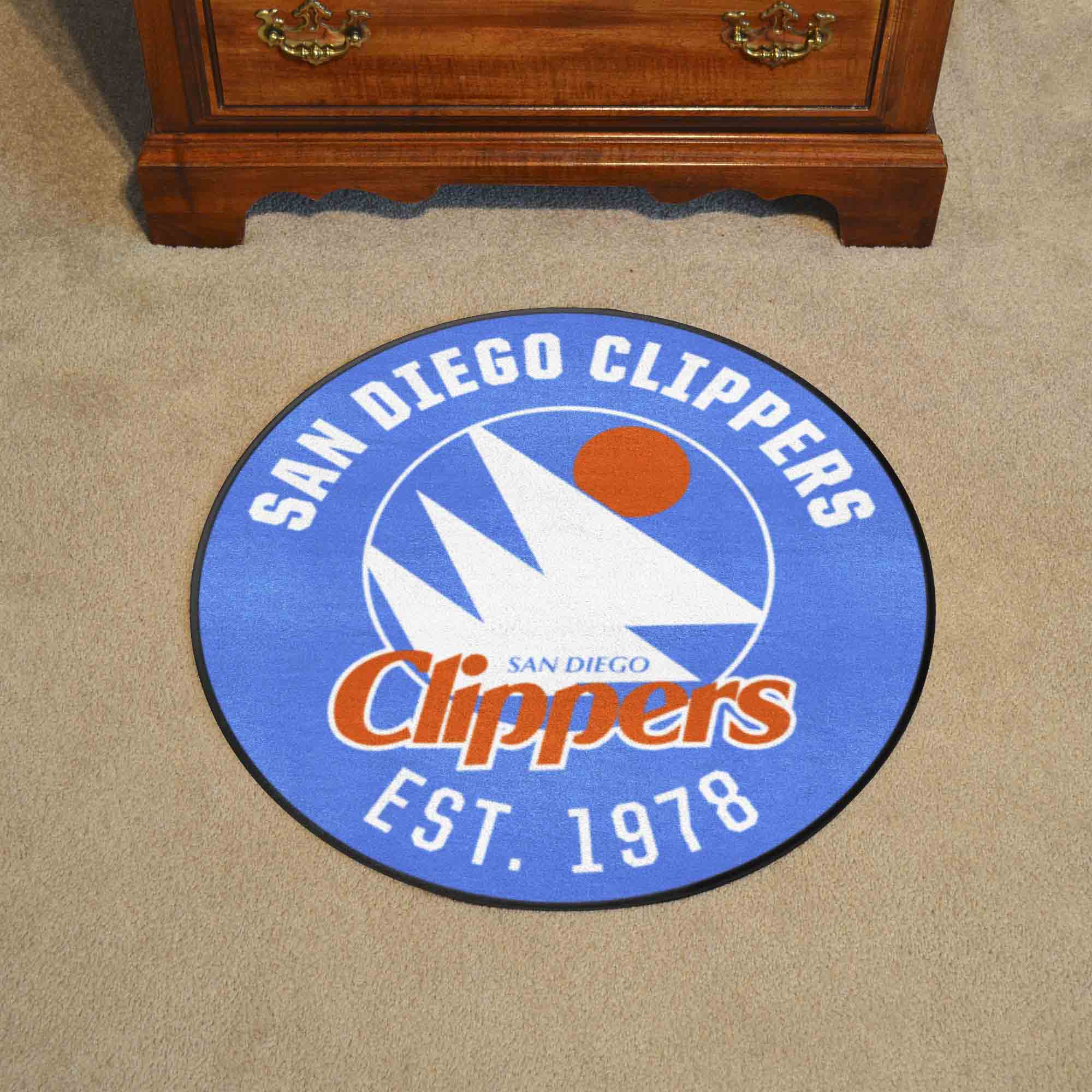 NBA Retro San Diego Clippers Roundel Rug - 27in. Diameter