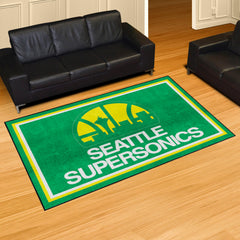 NBA Retro Seattle Supersonics 5ft. x 8 ft. Plush Area Rug