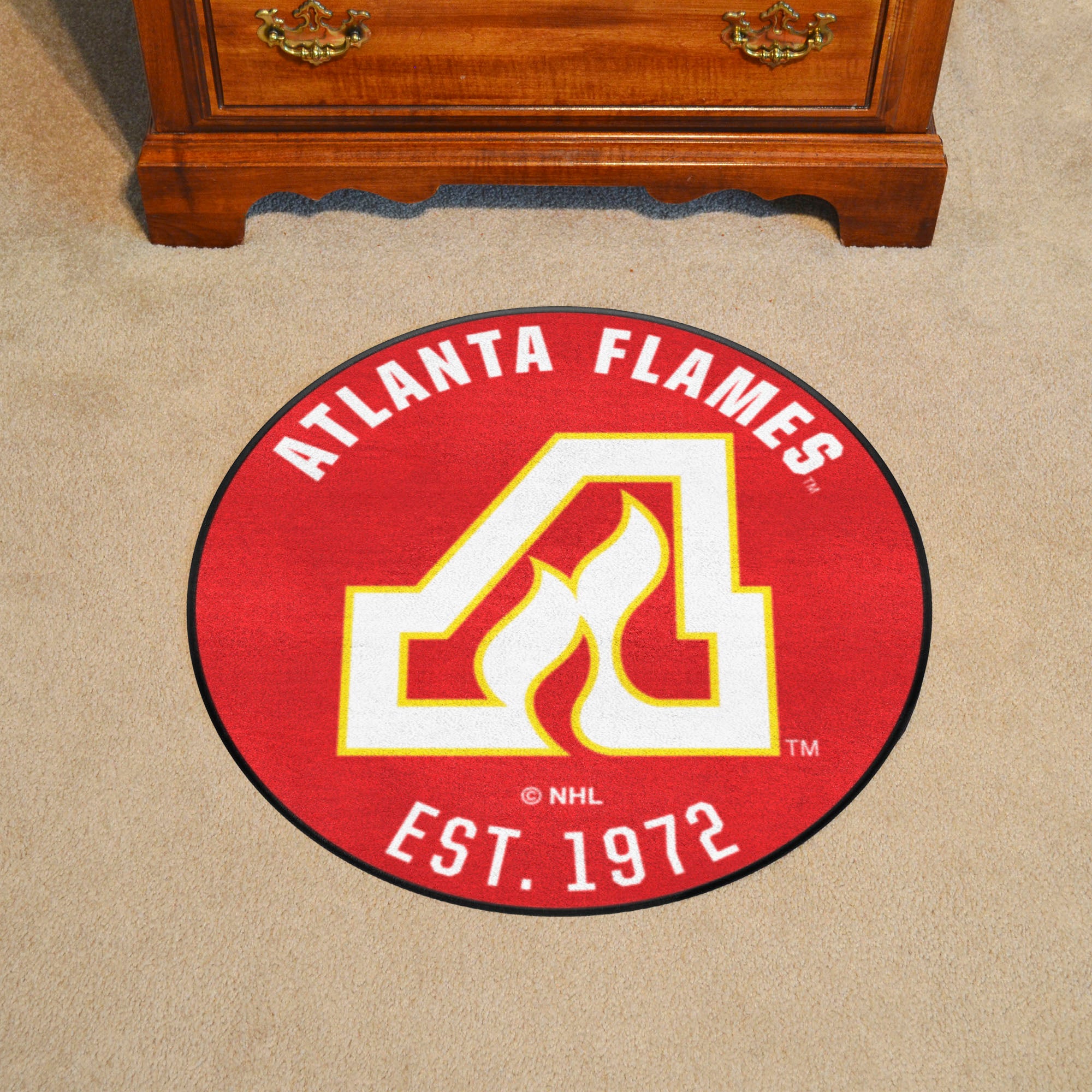 NHLRETRO Atlanta Flames Roundel Rug - 27in. Diameter