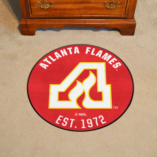 NHLRETRO Atlanta Flames Roundel Rug - 27in. Diameter