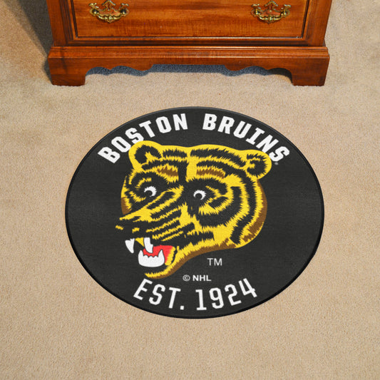 Retro NHL Boston Bruins Roundel Rug - 27in. Diameter